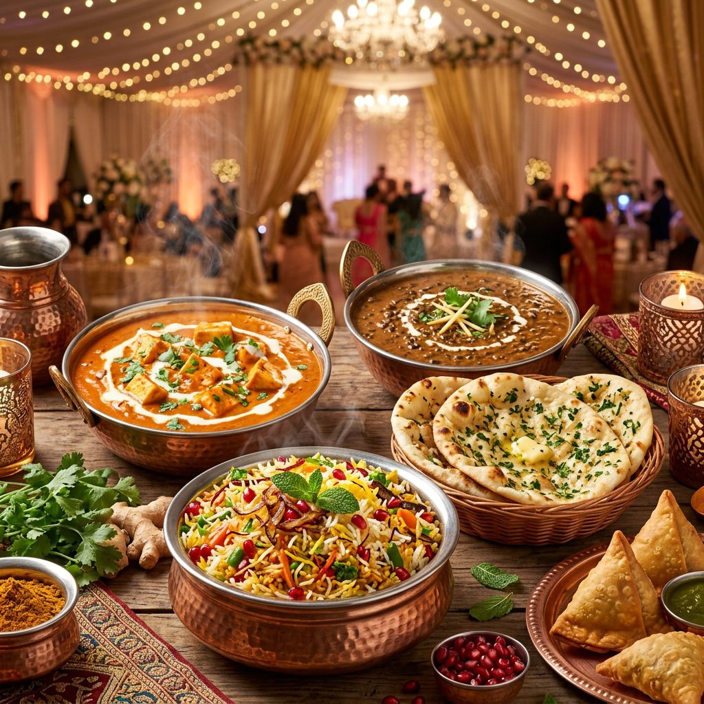 Grand Indian wedding food feast at The Kuber Resort, Agra