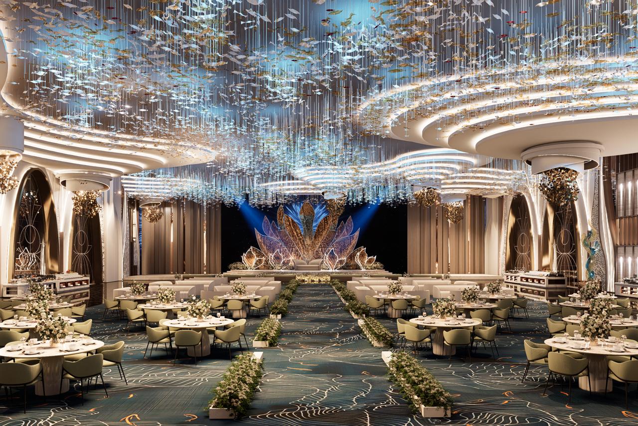 Elegant wedding banquet setup